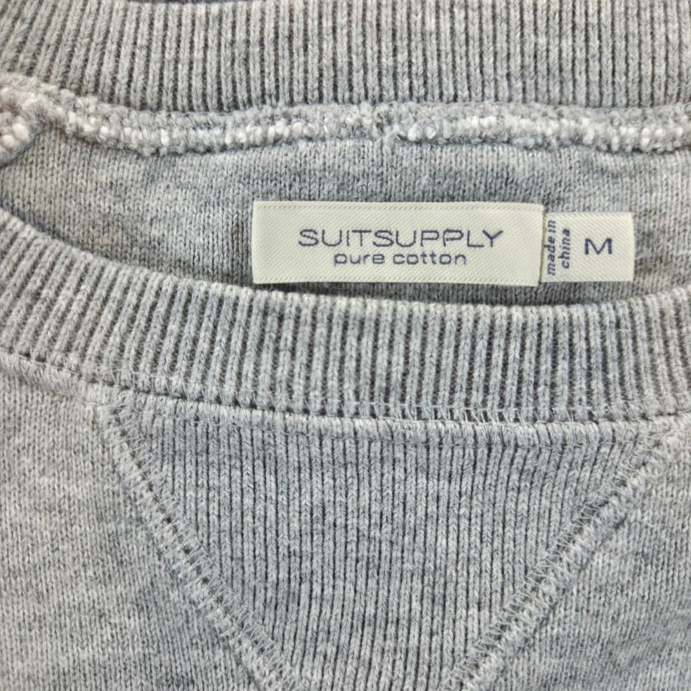 Suitsupply Pure Cotton Melange Sweatshirt Gray Loopback Crewneck Size Medium